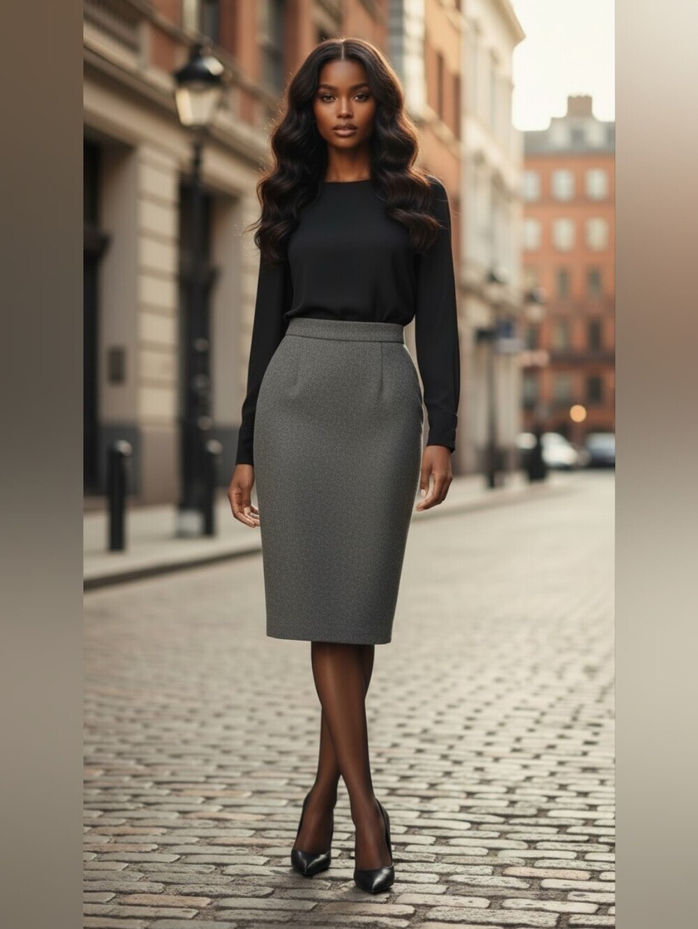 Pendleton 100% Virgin Wool Gray Pencil Skirt Women's Size 10 Classic USA